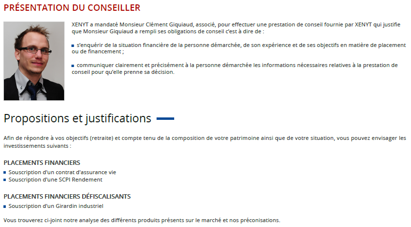 Propositions et justifications de solutions
